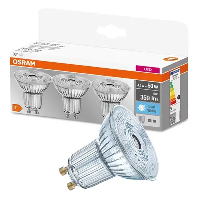 3PAK LED žárovka LED GU10 4,3W = 50W 350lm 4000K OSRAM BASE