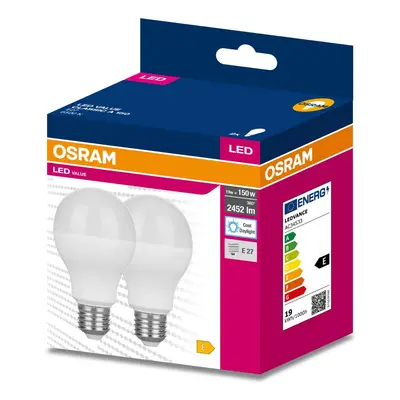 2PAK LED žárovka LED E27 A68 19W = 150W 2452lm 6500K Studená 200° OSRAM VALUE