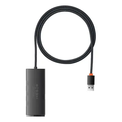 Rozbočovač 4 v 1 řady Baseus Lite USB na 4x USB 3.0 1m (černý)