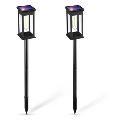 HK-115A | |2 x LED solární zahradní lampa | Poháněný sloupek 60 cm