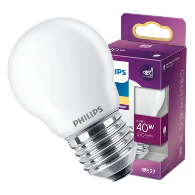 LED žárovka LED E27 P45 4,3W = 40W 470lm 2700K Teplá PHILIPS