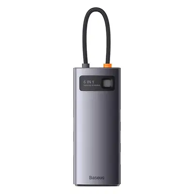 Rozbočovač 6v1 Baseus Metal Gleam Series, USB-C na 3x USB 3.0 + 2x HDMI + USB-C PD