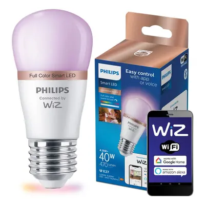 LED žárovka LED E27 P45 4,9W = 40W 2200-6500 + RGB multikolor SMART WiFi Philips WiZ