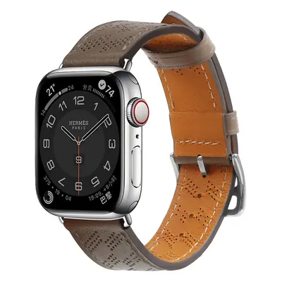 Kožený řemínek Apple Watch Ultra, SE, 9, 8, 7, 6, 5, 4, 3, 2, 1 (49, 45, 44, 42 mm) náramek tmav