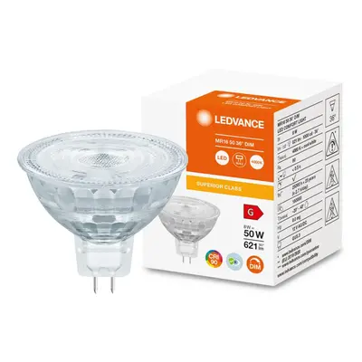 LED žárovka MR16 GU5.3 12V 8W = 50W 621lm 4000K Neutrální 36° CRI90 Stmívatelná LEDVANCE Superio