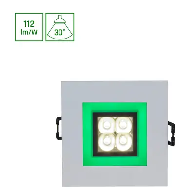 FIALE 4LED 4X1W 30DEG 230V SQUARE Teplá bílá LED SPOT zelená FRAME