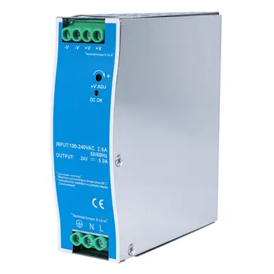 DIN RAIL Výkon Supply 120W 24V/5A