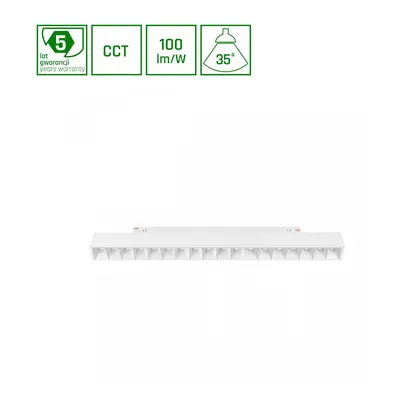 SYSTEM SHIFT CCT- GRID M TRACK LIGHT 330X23X42MM 17W 40DEG Bílá CCT SWITCH 5Y WARRANTY