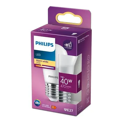 LED žárovka koule E27 P45 4.9W = 40W 470lm 2700K Teplá PHILIPS