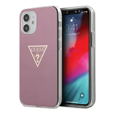 Pouzdro Guess Metallic Collection pro iPhone 12 mini - růžové