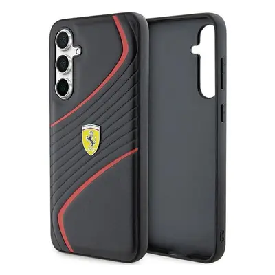 Pouzdro Ferrari Twist Metal Logo pro Samsung Galaxy S23 FE - černé