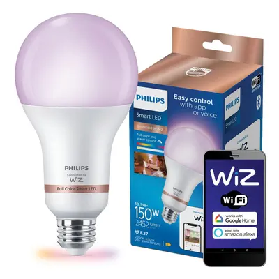 LED žárovka LED E27 A80 18,5W = 150W 2200-6500K TW + RGB multikolor SMART WiFi Philips WiZ