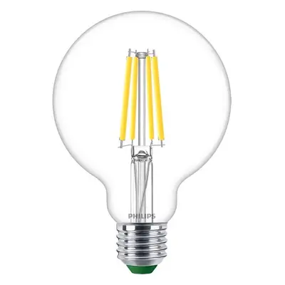 LED žárovka Globe E27 G95 4W = 60W 840lm 4000K Neutrální Filament PHILIPS Ultra Efficient