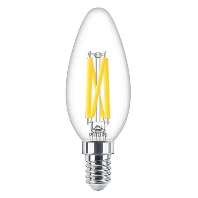 LED žárovka LED svíčka E14 B35 3.4W = 40W 470lm 2700 Teplá Filament PHILIPS Stmívatelná