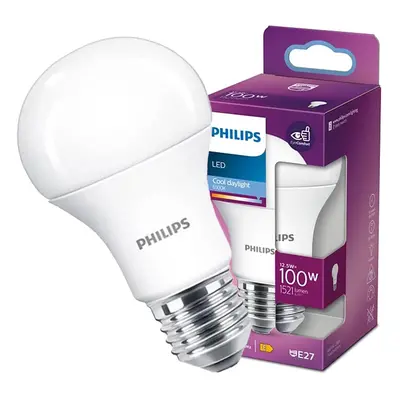 LED žárovka E27 12,5W = 100W 1521lm 6500K studená PHILIPS