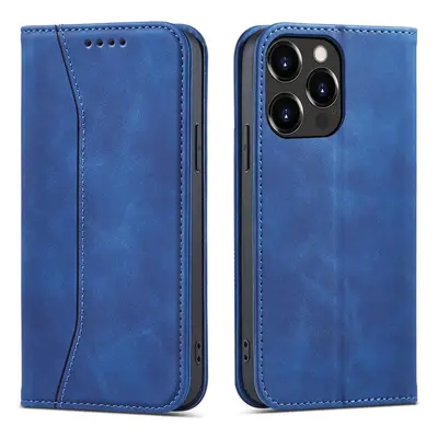 Magnetové pouzdro Fancy Case pro iPhone 13 Pro Max card wallet case card stand blue