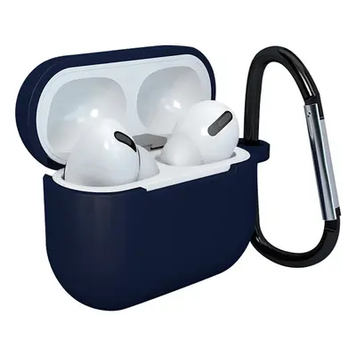 Pouzdro pro AirPods 3 silikonové měkké pouzdro na sluchátka + přívěsek na klíče tmavě modré (pou