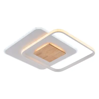 LED Stropní svítidlo CCT 60W White+Wood Stmívatelná + Dálkový ovladač