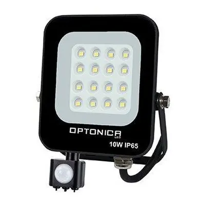 LED SMD reflektor s PIR čidlem Černý Body IP65 10W Teplá bílá