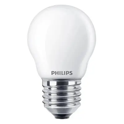 LED žárovka Koule E27 P45 3.4W = 40W 470lm 2700 Teplá Filament mléčná PHILIPS Stmívatelná