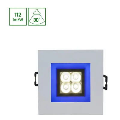 FIALE 4LED 4X1W 30DEG 230V SQUARE Studená bílá LED SPOT modrá FRAME