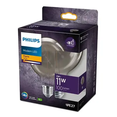 LED žárovka Globe E27 G93 2W = 11W 100lm 1800K Teplá Filament Dymiona PHILIPS