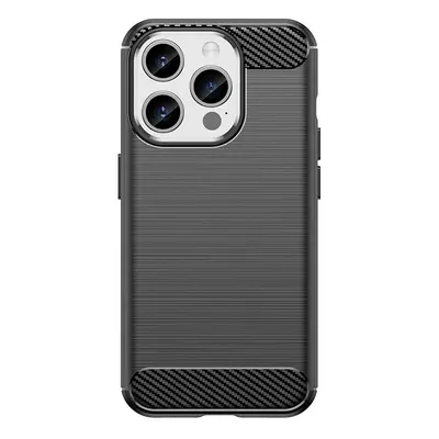 Pružné pouzdro s karbonovým vzorem pro iPhone 15 Pro Carbon Case - černé