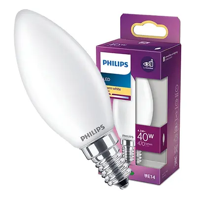 LED žárovka LED E14 B35 4,3W = 40W 470lm 2700K Teplá PHILIPS