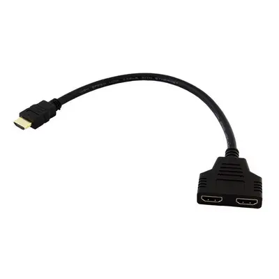 AK316 KABEL ROZBOČOVAČ HDMI-2 X HDMI 2M GOLD 2 FILTRY, 30cm