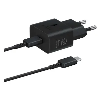 GaN Samsung EP-T2510XBEGEU 25W SFC síťová nabíječka s kabelem USB-C - černá