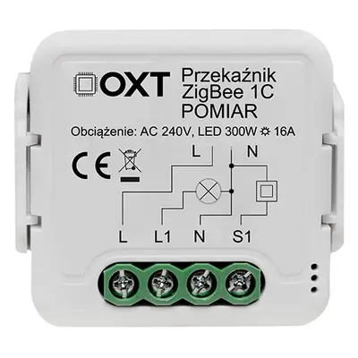 Modul relé OXT 1 obvod měření 16A ZigBee TUYA