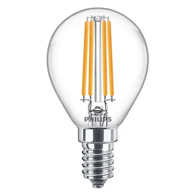 LED žárovka Koule E14 P45 6.5W = 60W 806lm 2700K Teplá Filament PHILIPS