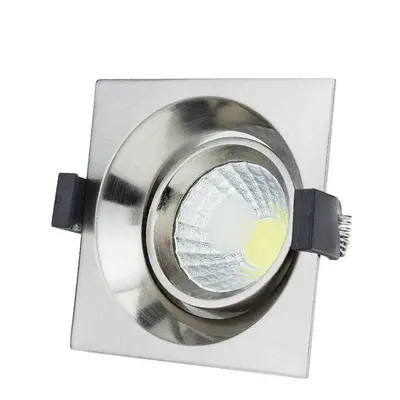 LED COB Stropní svítidlo čtvercové Inox Build-In