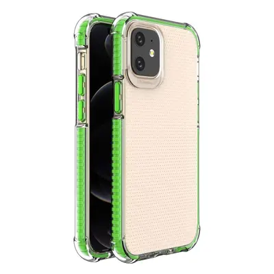 Gelové pružné pancéřové pouzdro Spring Armor s barevným rámečkem pro iPhone 12 mini zelené