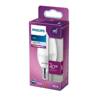 LED žárovka svíčka E14 B35 4.9W = 40W 470lm Neutrální 4000K PHILIPS