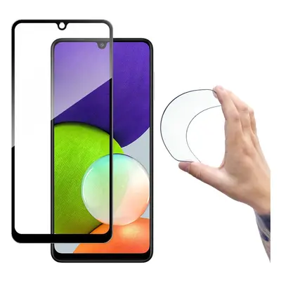 Wozinsky Full Cover Flexi Nano glass film tvrzené sklo s rámečkem Samsung Galaxy A22 4G černá