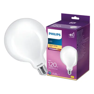 LED žárovka LED E27 G120 13W = 120W 2000lm 2700K Teplá PHILIPS