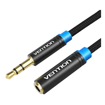 Audio kabel 3,5 mm samec-samec s bavlněným opletením Vention VAB-B06-B150-M 1,5 m černý