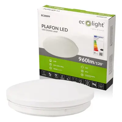 LED stropní svítidlo 12W IP44 neutrální bílá