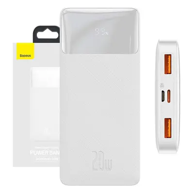 Powerbanka Baseus Bipow 10000mAh, 2xUSB, USB-C, 20W (bílá)