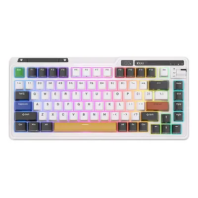 Royal Kludge KZZI K75 pro RGB bezdrátová mechanická klávesnice, Moment Switch (černobílá)