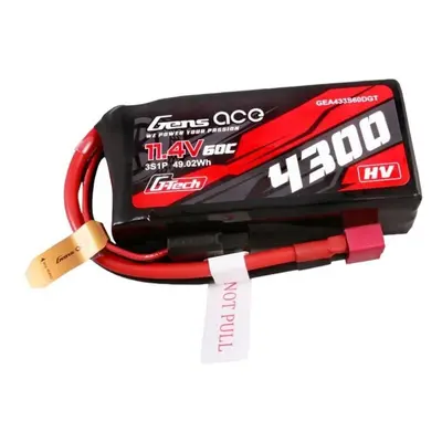 Gens ace G-Tech 4300mAh 3S1P 11,4V 60C Lipo baterie s T-konektorem