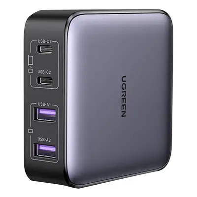 UGREEN CD327 Nexode síťová nabíječka, 2x USB-C, 2x USB-A, GaN, 65W (šedá)