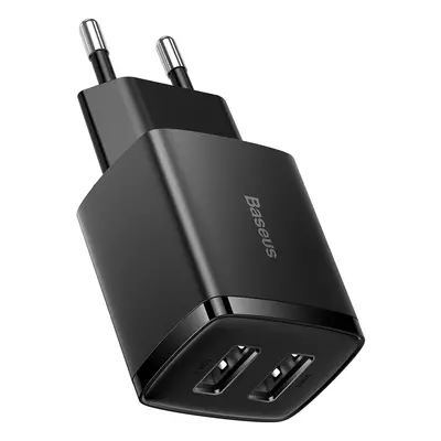 Baseus Kompaktní síťová nabíječka 2x USB 10,5 W černá (CCXJ010201)