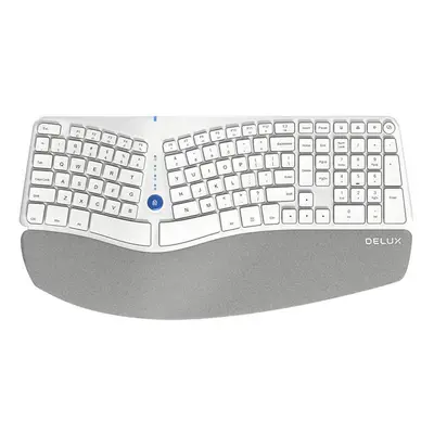 Ergonomická bezdrátová klávesnice Delux GM901D BT+2.4G (bílá)