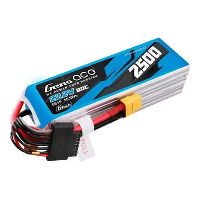 Gens ace G-Tech 2500mAh 22,2V 80C 6S1P Lipo baterie s konektorem XT60