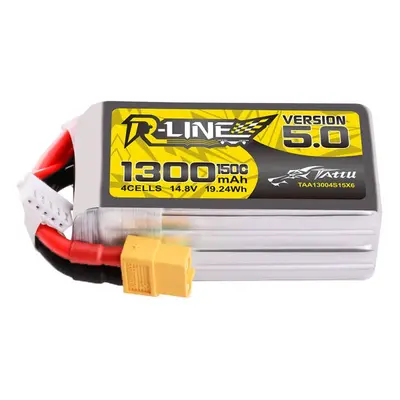 Tattu R-Line Version 5.0 1300mAh 14,8V 150C 4S1P Lipo baterie s konektorem XT60 Plug