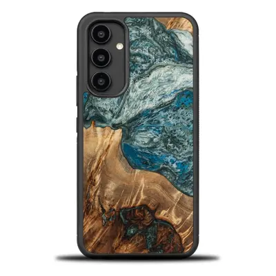 Pouzdro ze dřeva a pryskyřice pro Samsung Galaxy A54 5G Bewood Unique Planet Earth - modré a zel