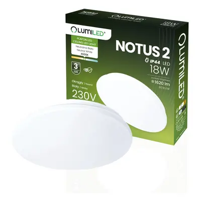 Plafon LED Svítidlo stropní přisazené 18W NOTUS 2 kruhové IP44 33 cm LUMILED