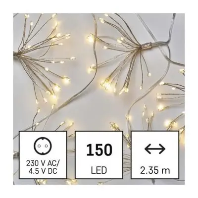 LED světelný řetěz – svítící trsy, nano, 2,35 m, vnitřní, teplá bílá, časovač